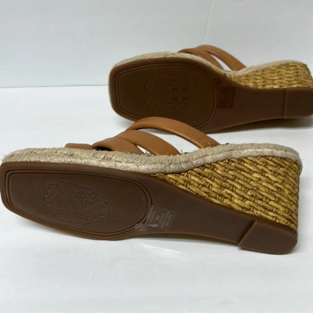 VINCE Camuto Women's Molisana Espadrille Wedge Sandal light cognac super soft